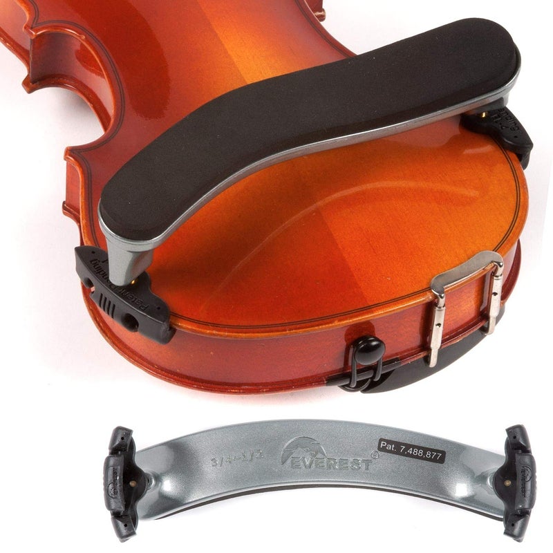 Everest 3/4-1/2 Violin ES Silver Shoulder Rest - Image 1
